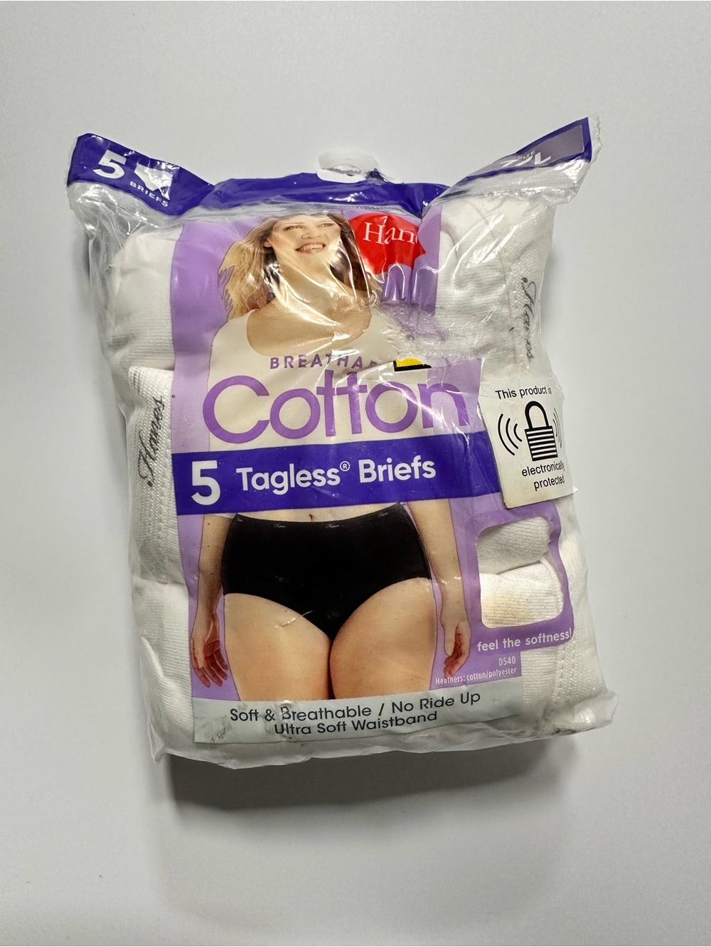 Hanes Breathable Cotton Briefs Panties 5-Pack White Size 7 / L NWT - 100% Cotton